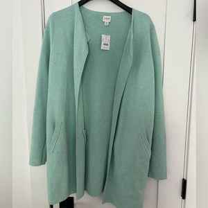 Size xs jcrew turquoise long sweater NWT